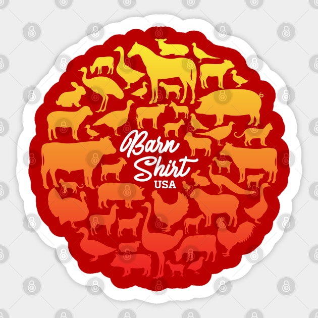 Circle of Livestock - Sunrise Sticker by Barn Shirt USA